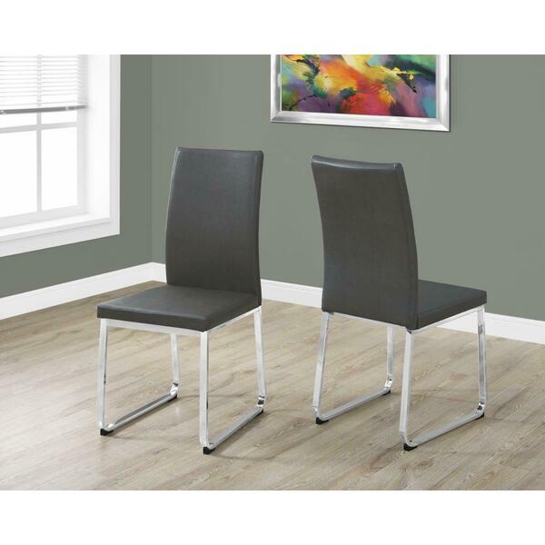 Daphnes Dinnette 38 in. Monarch Dining Chair - Grey, 2 Pieces DA3070831